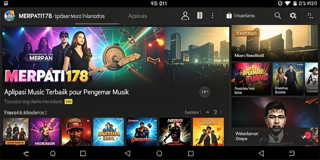 Screenshot gameplay MERPATI178 menampilkan antarmuka aplikasi musik yang menarik.