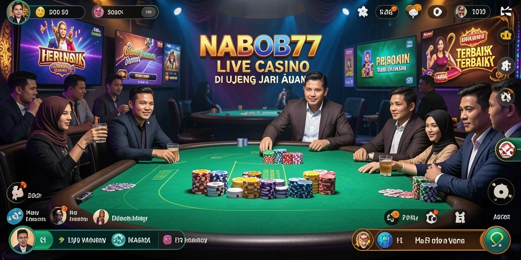 Tampilan gameplay menarik dari NABOB77 dengan dealer langsung.