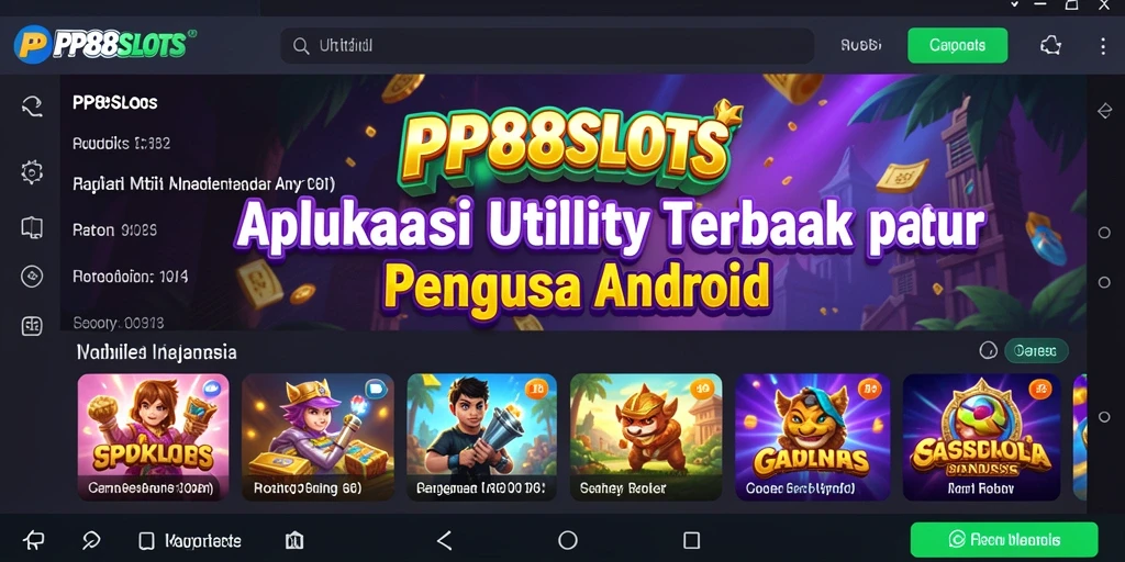 Tampilan screenshot utama PP88SLOTS menunjukkan fitur Utility yang menarik.